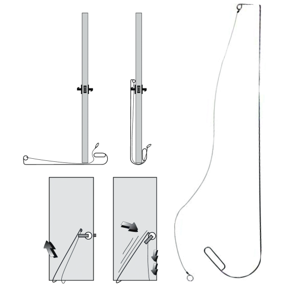 ZIEH-FIX onder de deurkruk hengel Ø4mm voor schadevrij openen van deuren